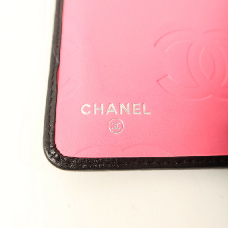 CHANEL 牛皮皮革Cambon Bifold Wallet銀扣錢包-7