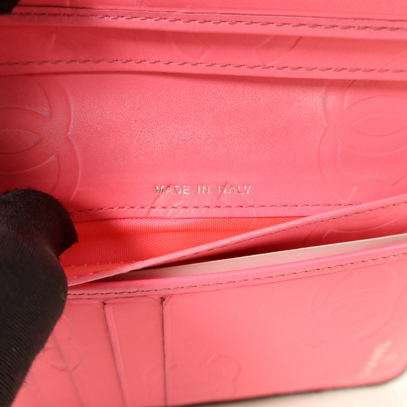 CHANEL 牛皮皮革Cambon Bifold Wallet銀扣錢包-8