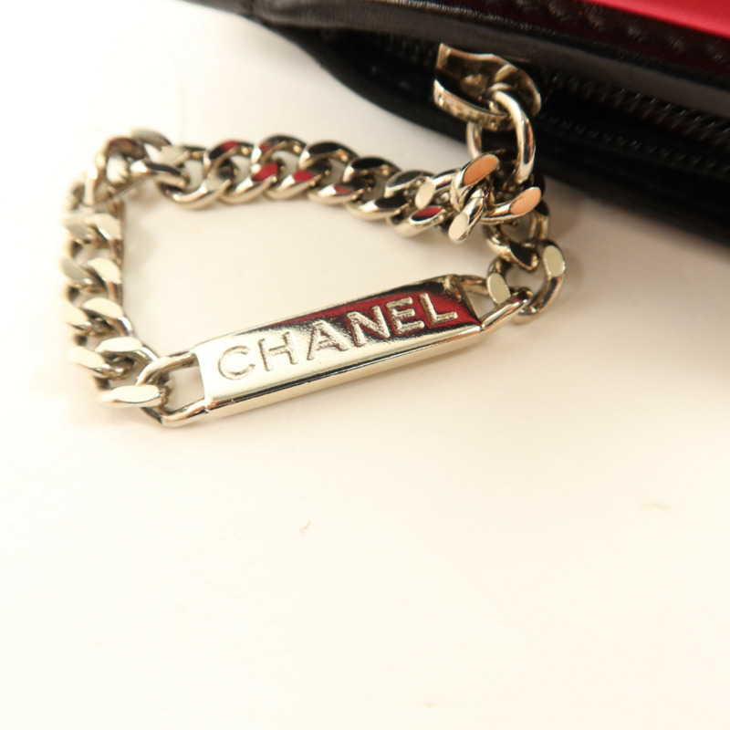 CHANEL 牛皮皮革Cambon Bifold Wallet銀扣錢包-10