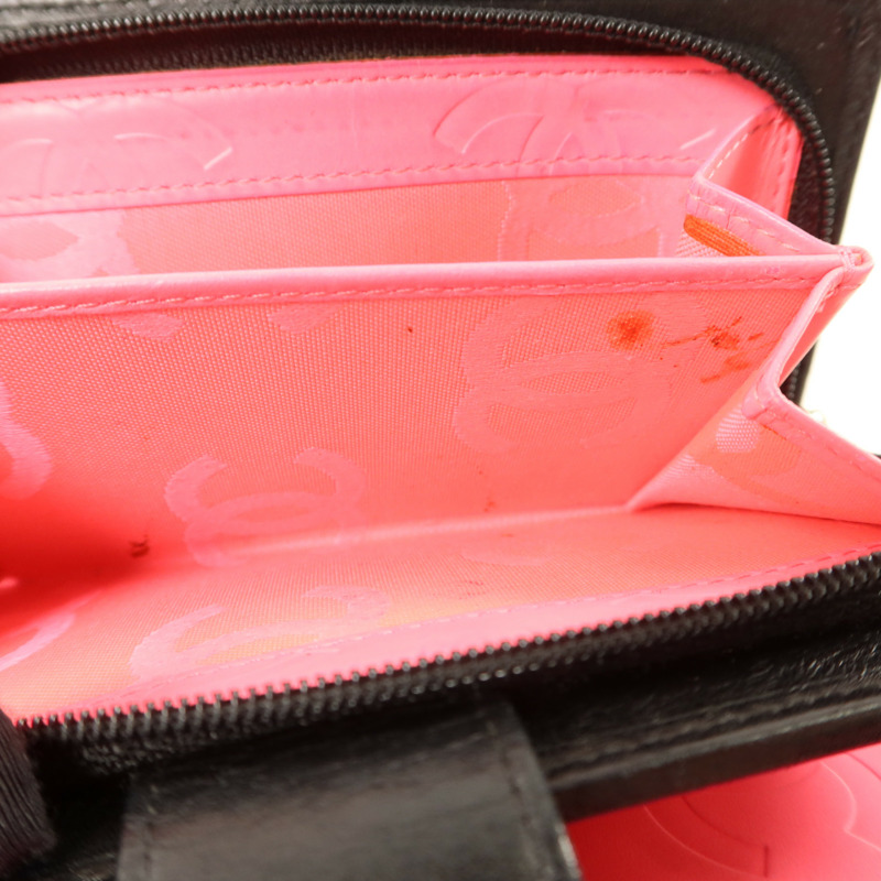 CHANEL 牛皮皮革Cambon Bifold Wallet銀扣錢包-19