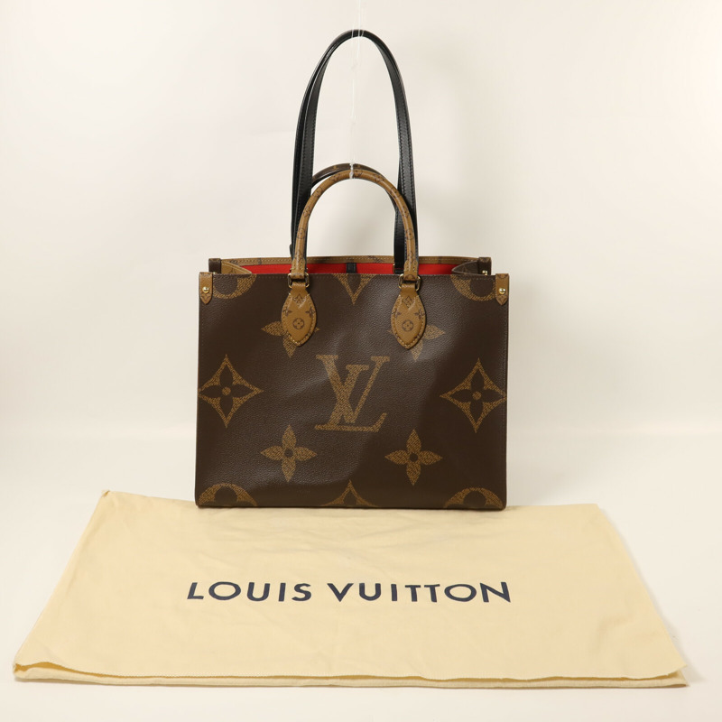 LOUIS VUITTON Monogram Giant/Monogram Reverse On The Go MM金扣手挽肩背兩用袋-8