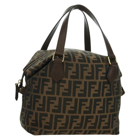 FENDI Zucca帆布手提包 黑色棕色 正品 am11067V