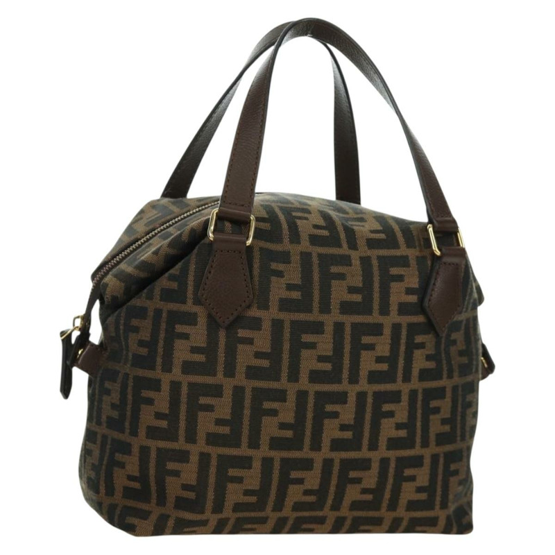 【日本直送】FENDI Zucca帆布手提包 黑色棕色 正品 am11067V-0