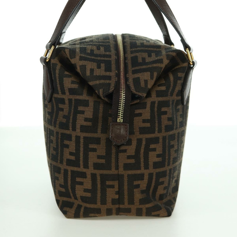 【日本直送】FENDI Zucca帆布手提包 黑色棕色 正品 am11067V-2