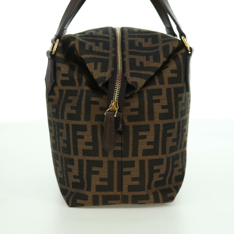 【日本直送】FENDI Zucca帆布手提包 黑色棕色 正品 am11067V-3