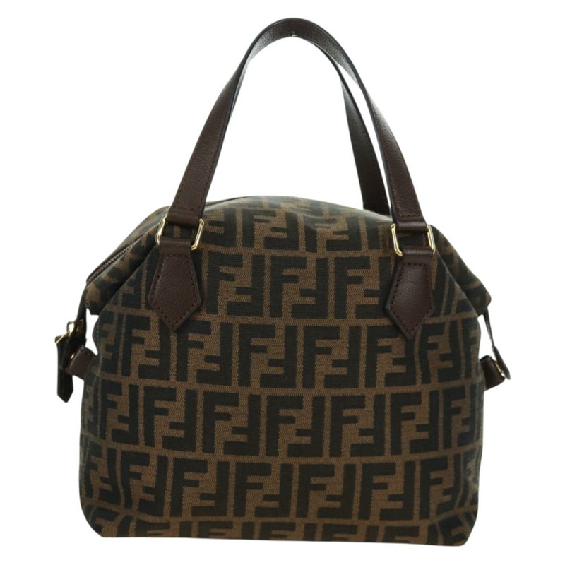 【日本直送】FENDI Zucca帆布手提包 黑色棕色 正品 am11067V-12