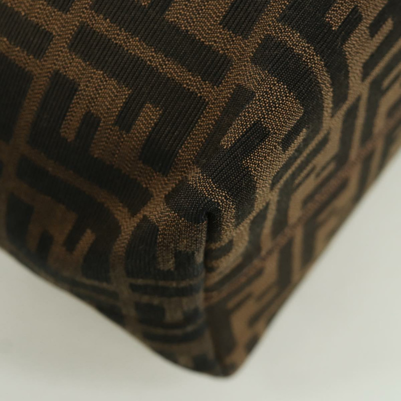 【日本直送】FENDI Zucca帆布手提包 黑色棕色 正品 am11067V-15