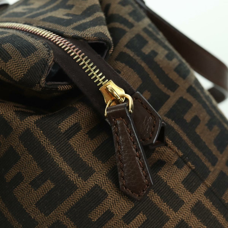 【日本直送】FENDI Zucca帆布手提包 黑色棕色 正品 am11067V-17