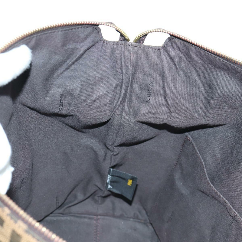 【日本直送】FENDI Zucca帆布手提包 黑色棕色 正品 am11067V-19