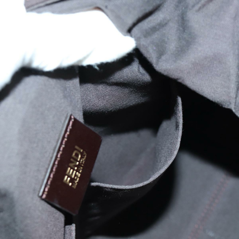 【日本直送】FENDI Zucca帆布手提包 黑色棕色 正品 am11067V-21