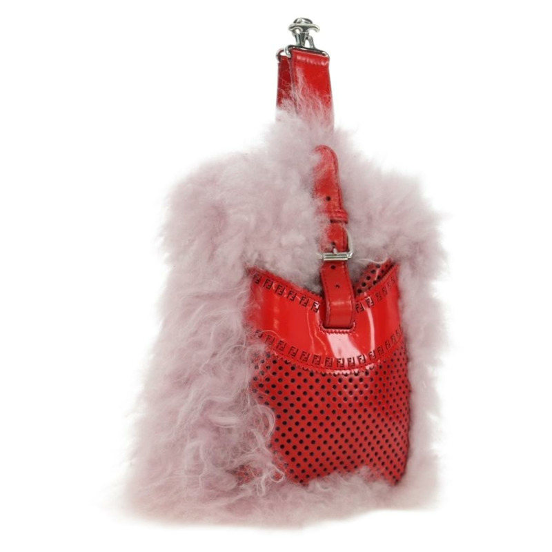 【日本直送】FENDI 手提包 粉紅色銀色毛絨 正品 AMZ103V-0