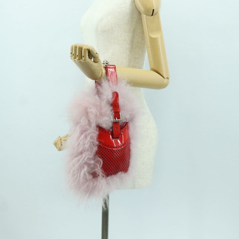 【日本直送】FENDI 手提包 粉紅色銀色毛絨 正品 AMZ103V-20