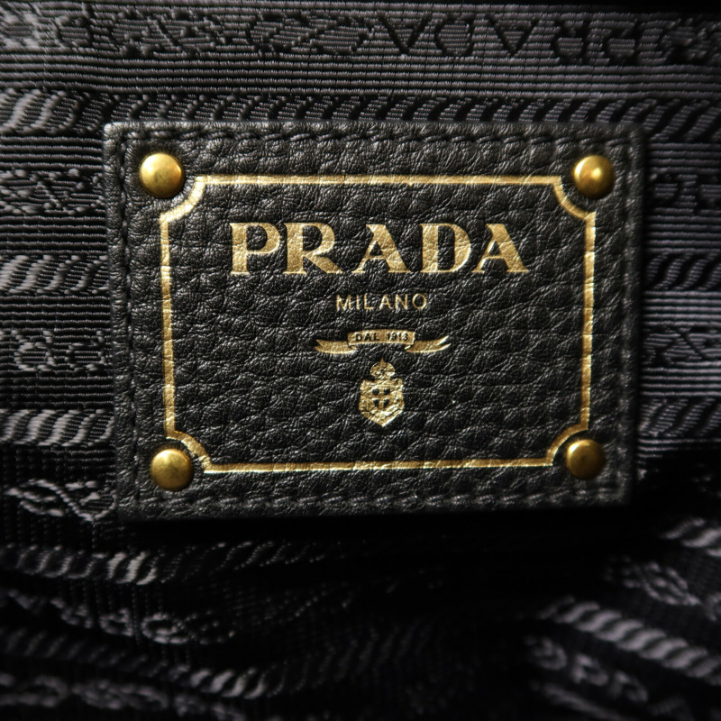 PRADA 牛皮皮革Shoulder Tote金扣肩背袋-5