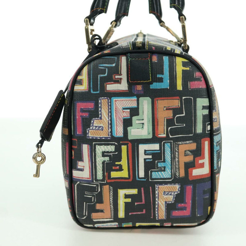 【日本直送】FENDI Zucca帆布手提包 黑色金色 正品 AMZ529SAM-2