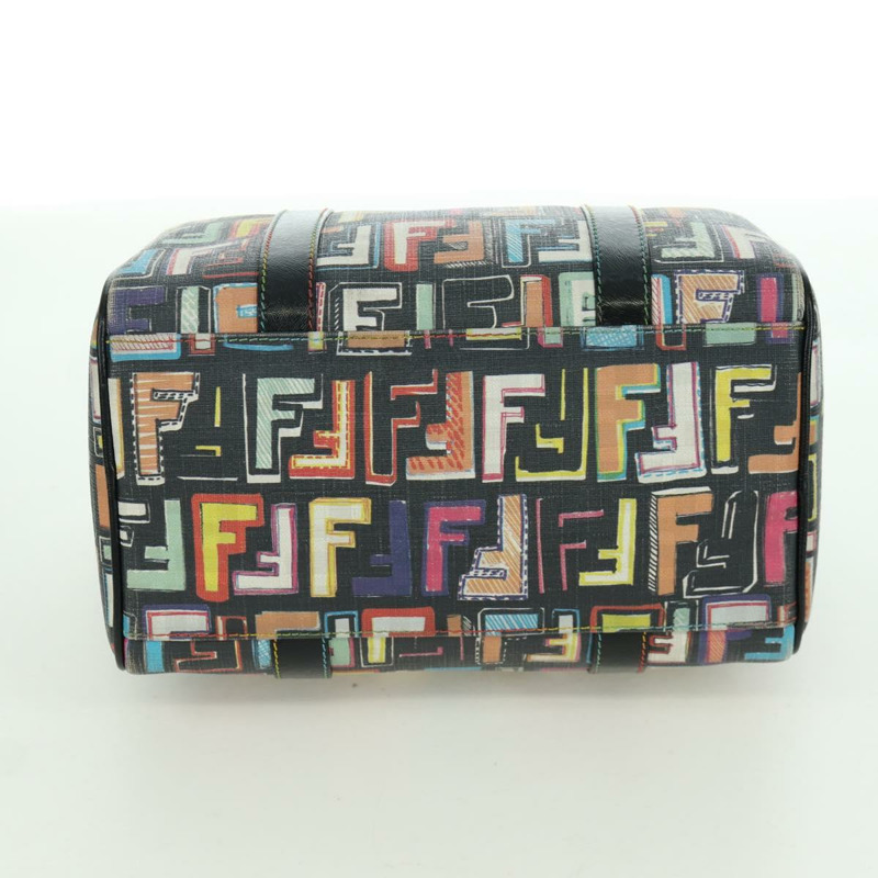 【日本直送】FENDI Zucca帆布手提包 黑色金色 正品 AMZ529SAM-4