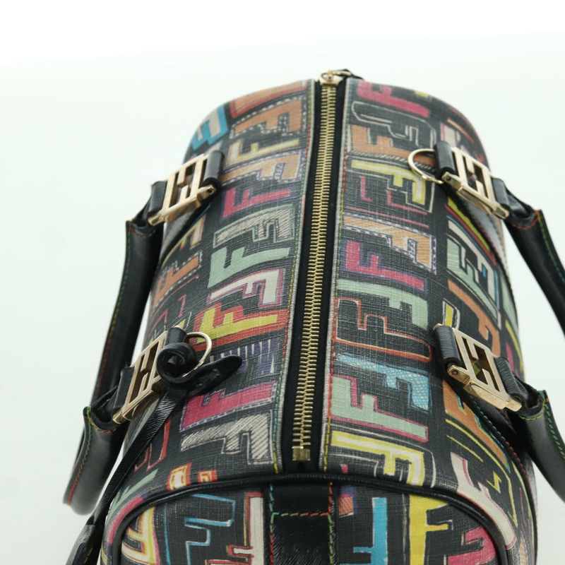 【日本直送】FENDI Zucca帆布手提包 黑色金色 正品 AMZ529SAM-5