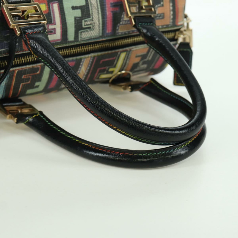【日本直送】FENDI Zucca帆布手提包 黑色金色 正品 AMZ529SAM-6