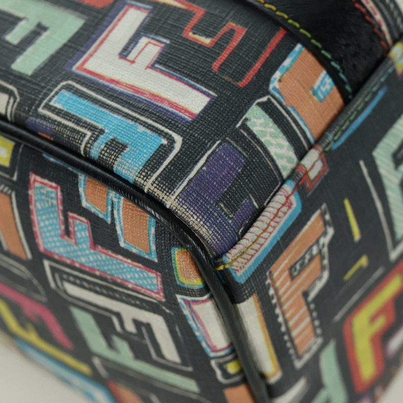 【日本直送】FENDI Zucca帆布手提包 黑色金色 正品 AMZ529SAM-7