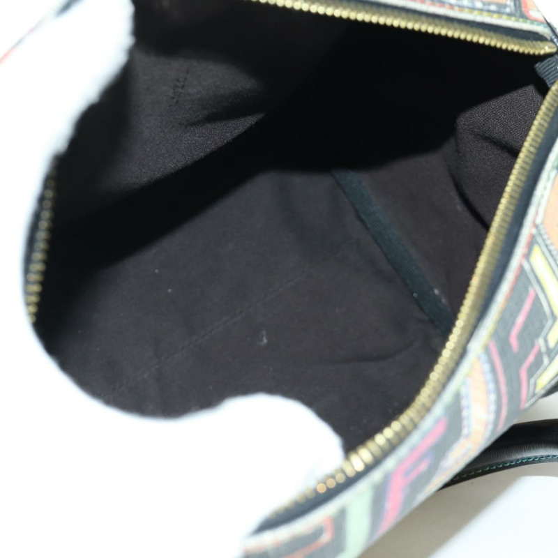 【日本直送】FENDI Zucca帆布手提包 黑色金色 正品 AMZ529SAM-9