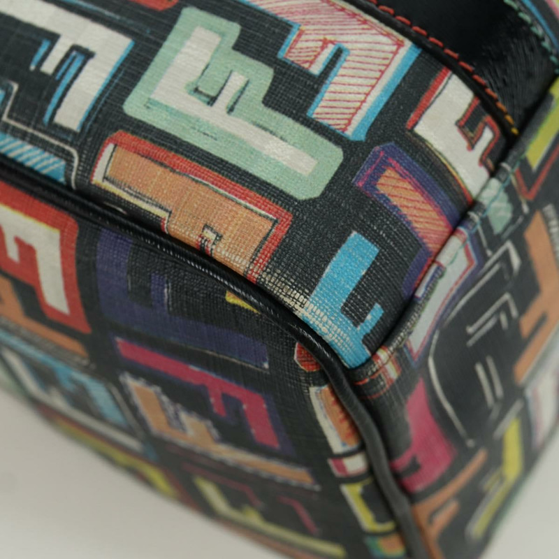 【日本直送】FENDI Zucca帆布手提包 黑色金色 正品 AMZ529SAM-15