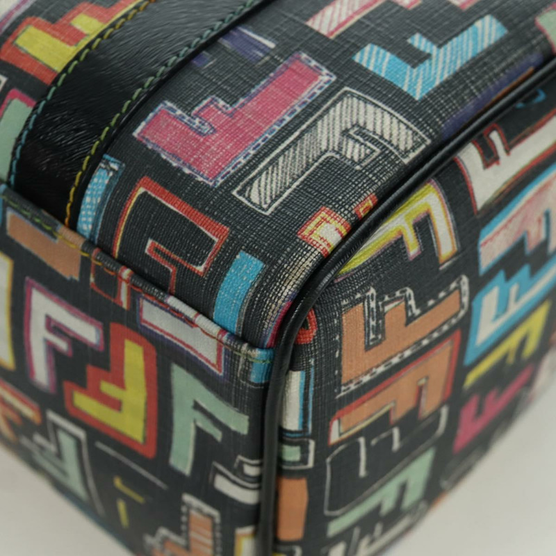 【日本直送】FENDI Zucca帆布手提包 黑色金色 正品 AMZ529SAM-16