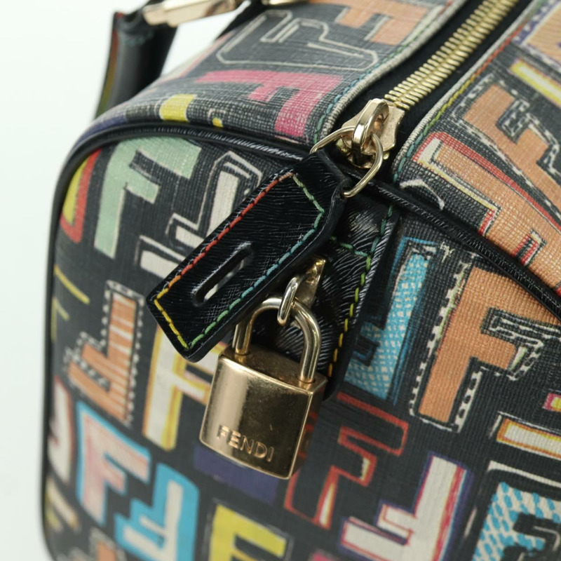 【日本直送】FENDI Zucca帆布手提包 黑色金色 正品 AMZ529SAM-17