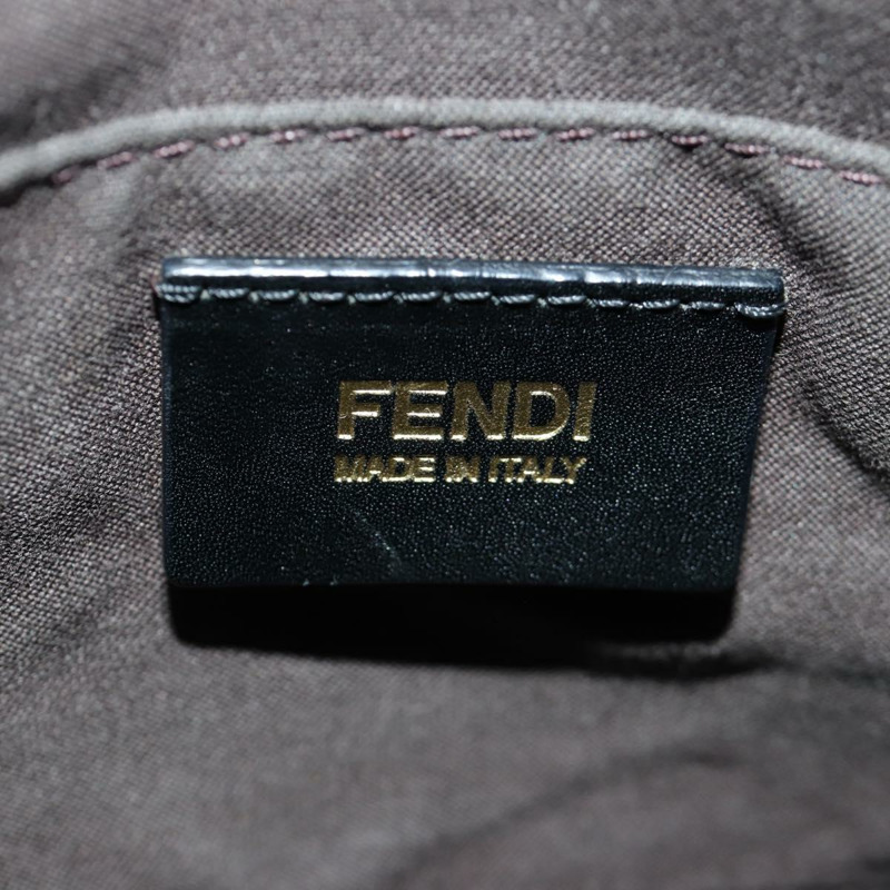 【日本直送】FENDI Zucca帆布手提包 黑色金色 正品 AMZ529SAM-18