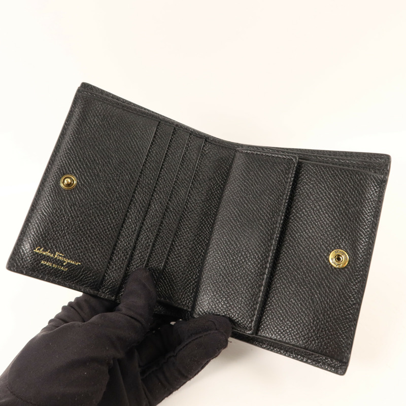 Salvatore Ferragamo 牛皮皮革Bifold Wallet金扣錢包-4