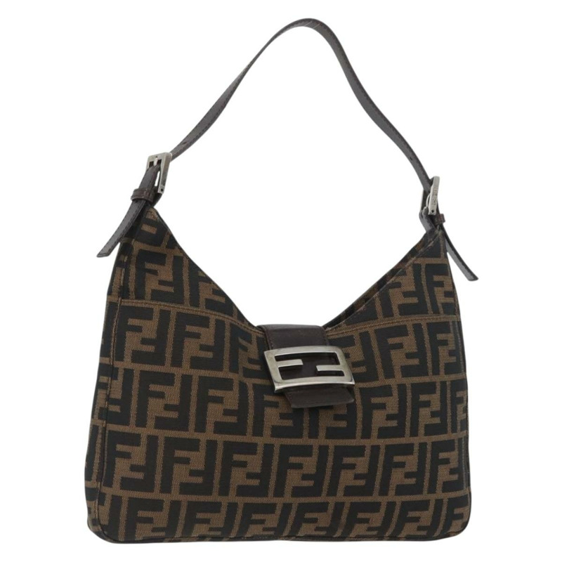 【日本直送】FENDI Zucca帆布Mamma Baguette手袋 棕色/黑色 正品 ka3405V-0