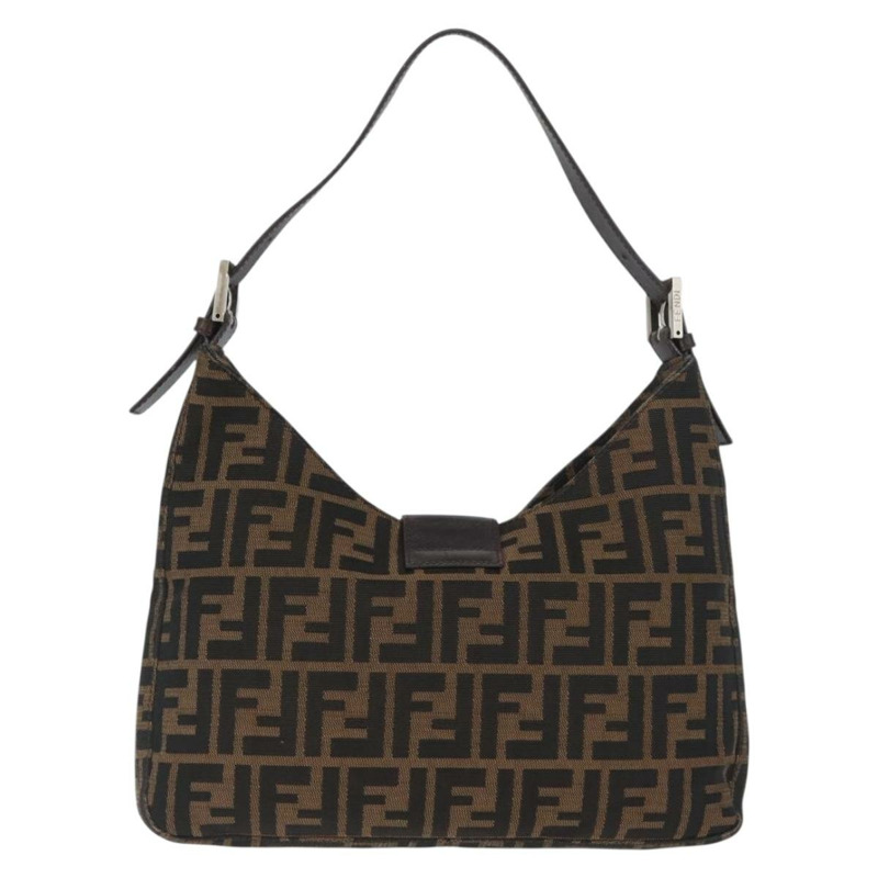 【日本直送】FENDI Zucca帆布Mamma Baguette手袋 棕色/黑色 正品 ka3405V-1