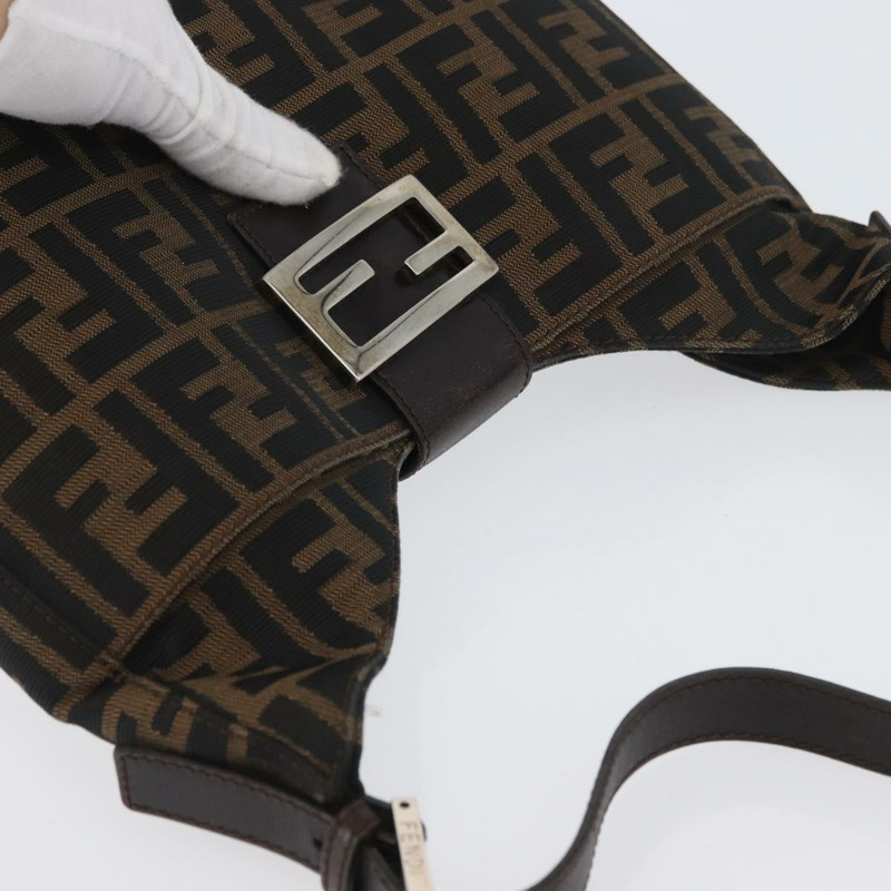 【日本直送】FENDI Zucca帆布Mamma Baguette手袋 棕色/黑色 正品 ka3405V-5