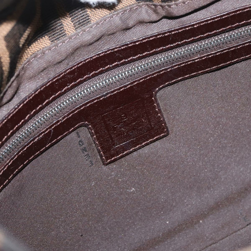 【日本直送】FENDI Zucca帆布Mamma Baguette手袋 棕色/黑色 正品 ka3405V-19