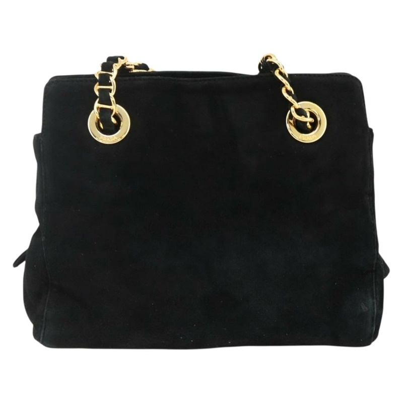 【日本直送】PRADA 鏈條單肩包 麂皮 金色 黑色 正品 SW2181V-1
