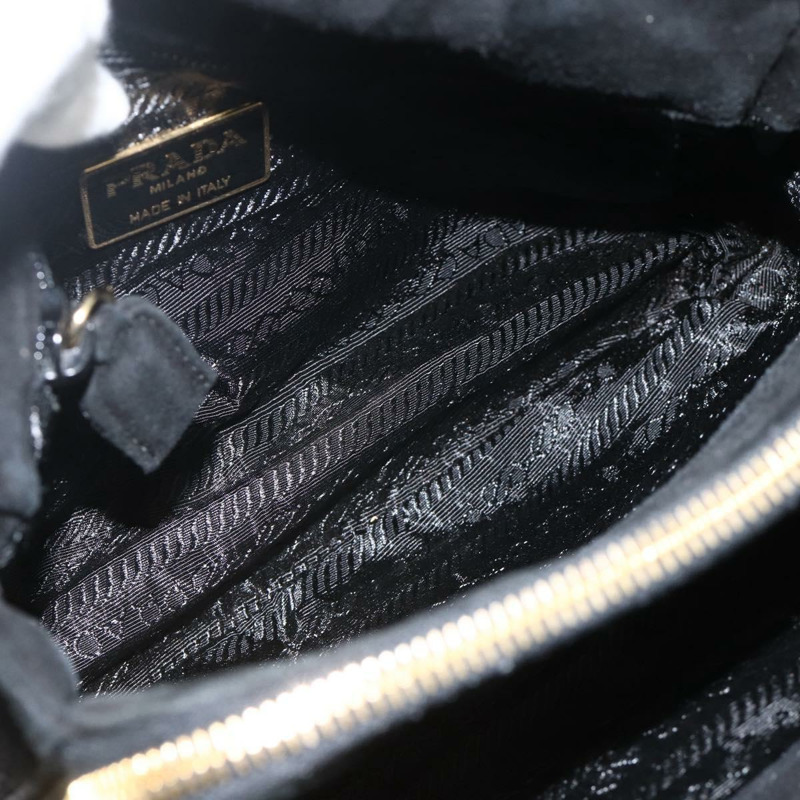 【日本直送】PRADA 鏈條單肩包 麂皮 金色 黑色 正品 SW2181V-10