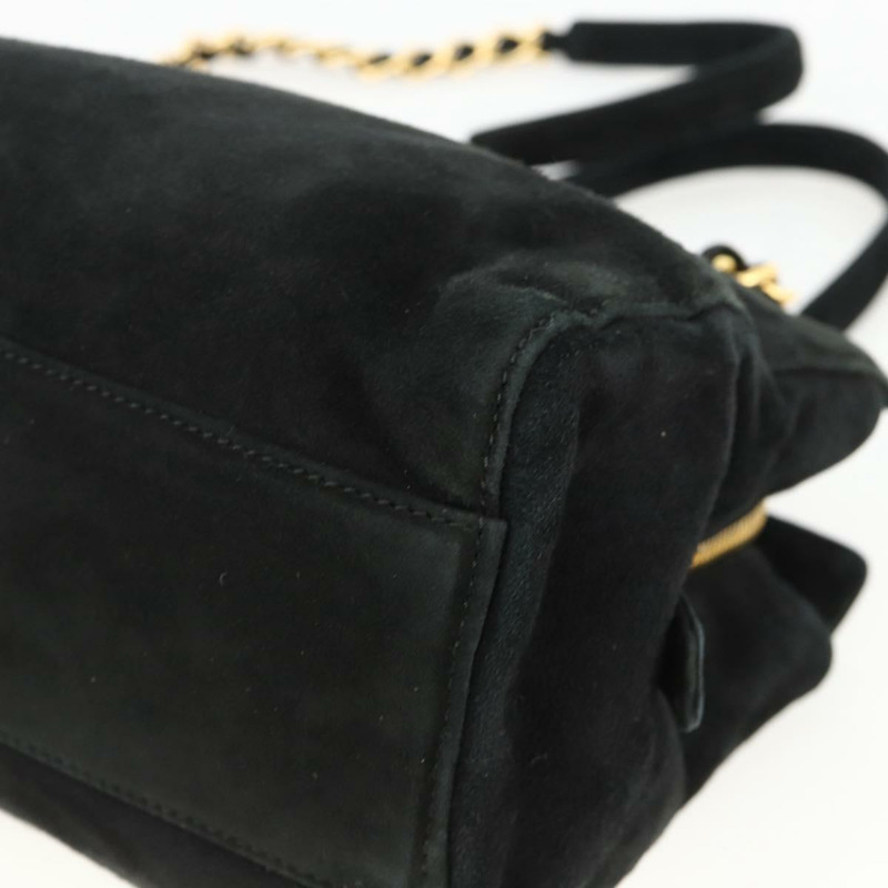 【日本直送】PRADA 鏈條單肩包 麂皮 金色 黑色 正品 SW2181V-13