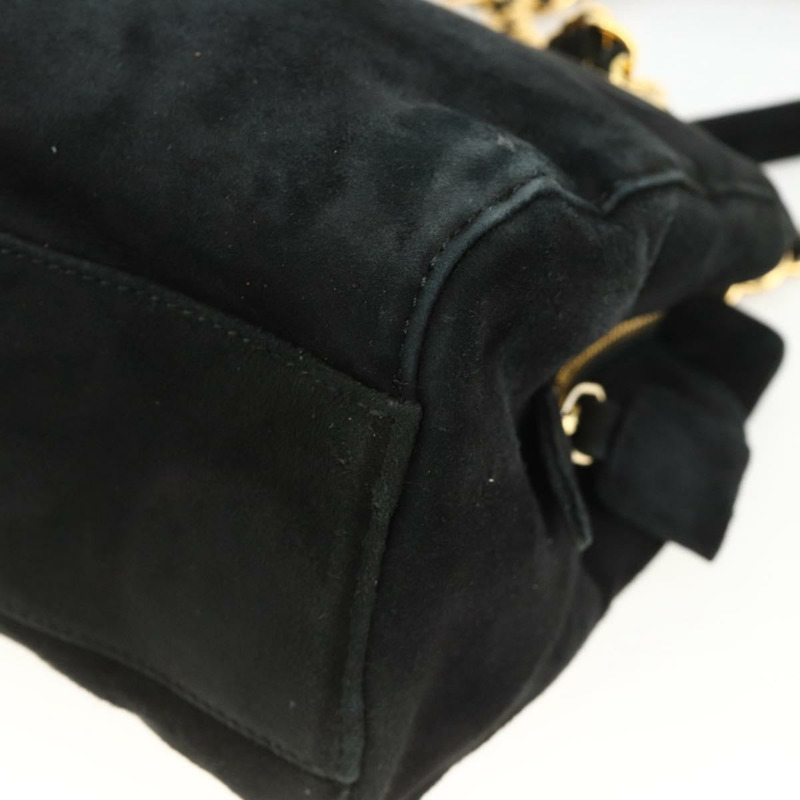 【日本直送】PRADA 鏈條單肩包 麂皮 金色 黑色 正品 SW2181V-15