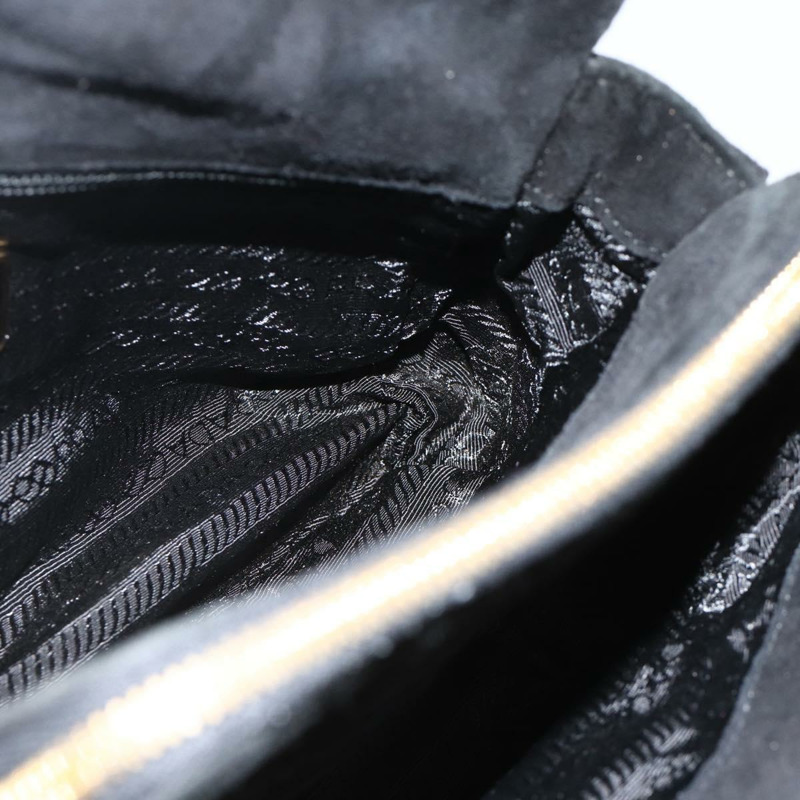 【日本直送】PRADA 鏈條單肩包 麂皮 金色 黑色 正品 SW2181V-19