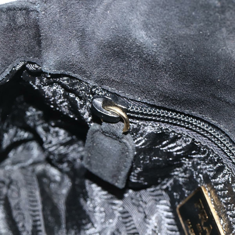 【日本直送】PRADA 鏈條單肩包 麂皮 金色 黑色 正品 SW2181V-21