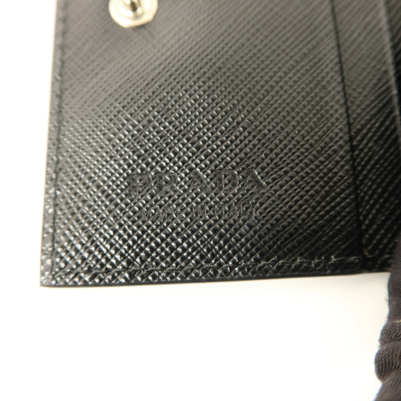 PRADA Saffiano皮革Card Case With Strap銀扣卡片套-7