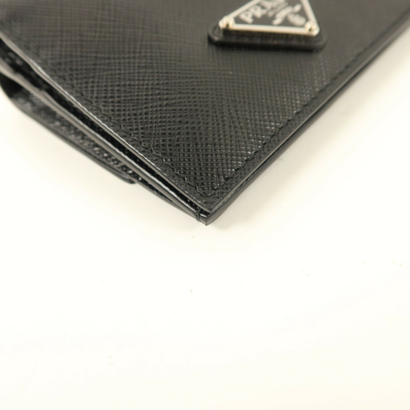 PRADA Saffiano皮革Card Case With Strap銀扣卡片套-12