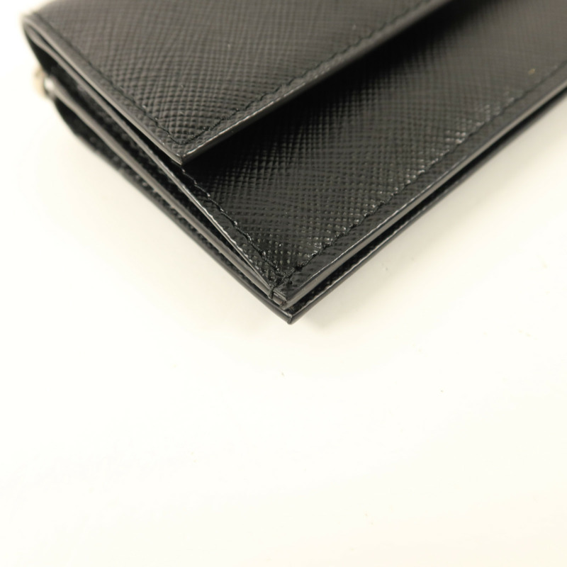 PRADA Saffiano皮革Card Case With Strap銀扣卡片套-14
