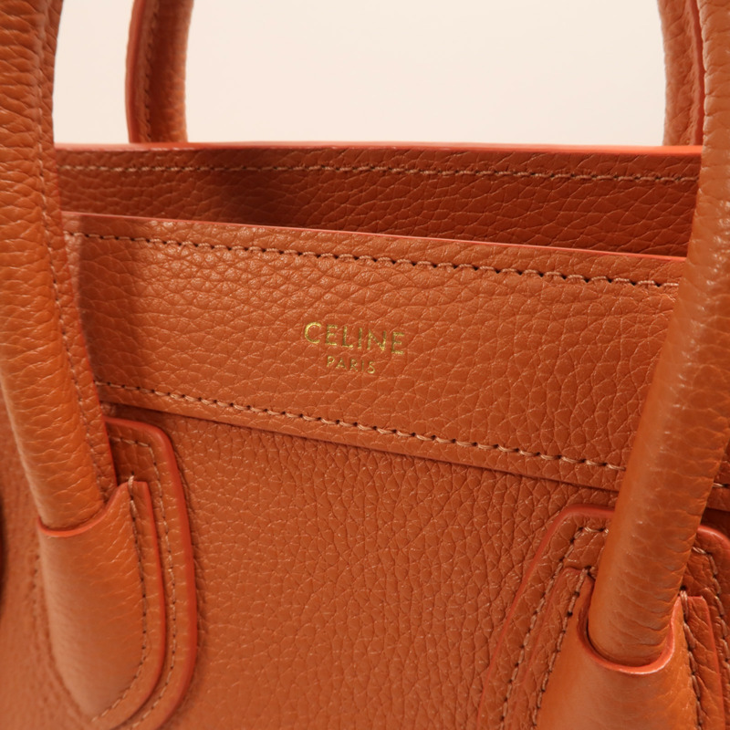 CELINE 牛皮皮革Nano Luggage金扣手挽肩背兩用袋-5