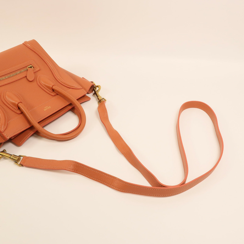 CELINE 牛皮皮革Nano Luggage金扣手挽肩背兩用袋-7