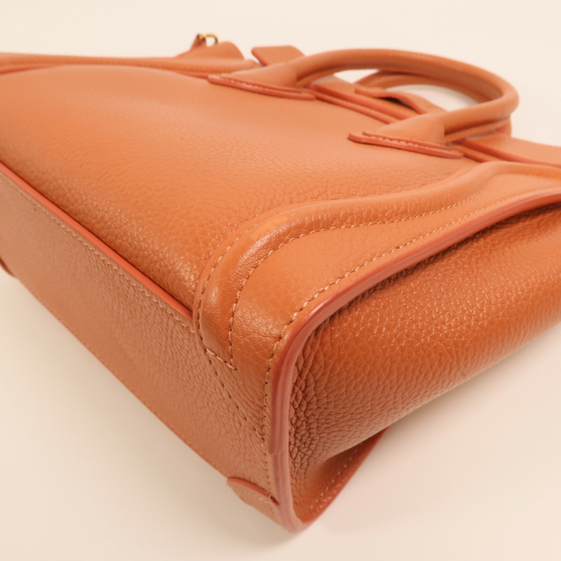 CELINE 牛皮皮革Nano Luggage金扣手挽肩背兩用袋-10