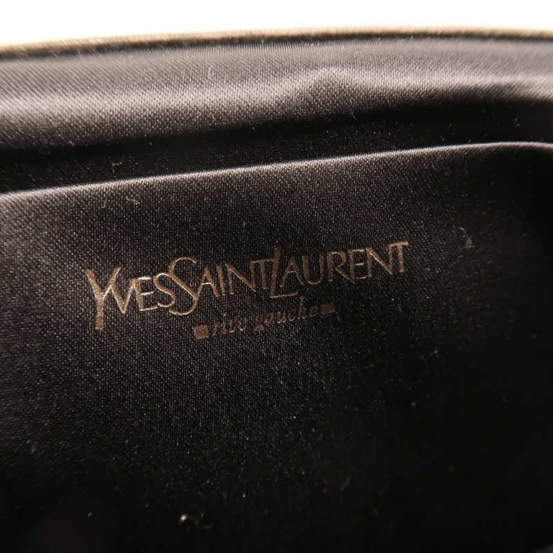YVES SAINT LAURENT 牛皮皮革Clutch銀扣手拿包-5
