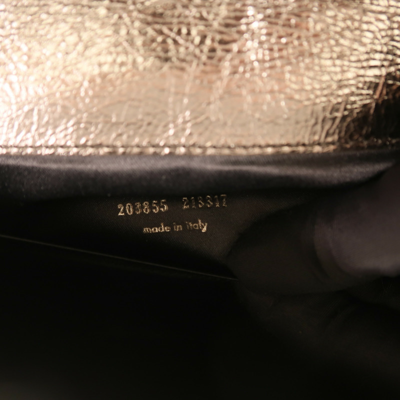 YVES SAINT LAURENT 牛皮皮革Clutch銀扣手拿包-6