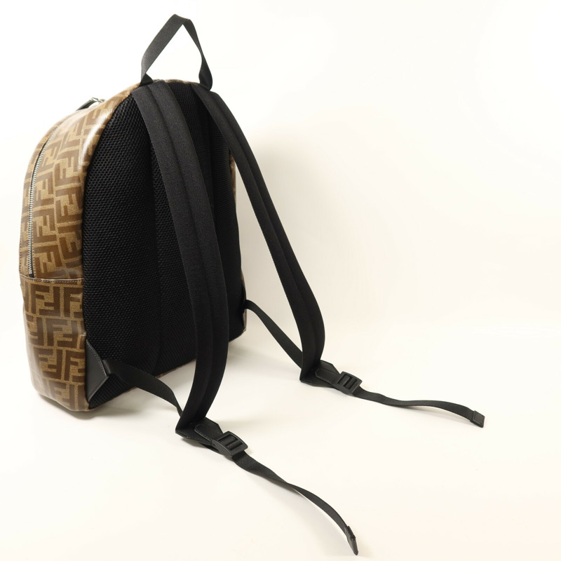 FENDI 塗層帆布Rucksack銀扣背包-9