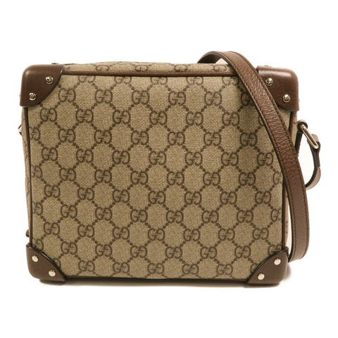 GUCCI 塗層帆布Shoulder Bag銀扣肩背袋