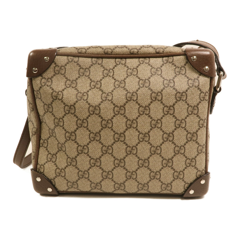 GUCCI 塗層帆布Shoulder Bag銀扣肩背袋-1