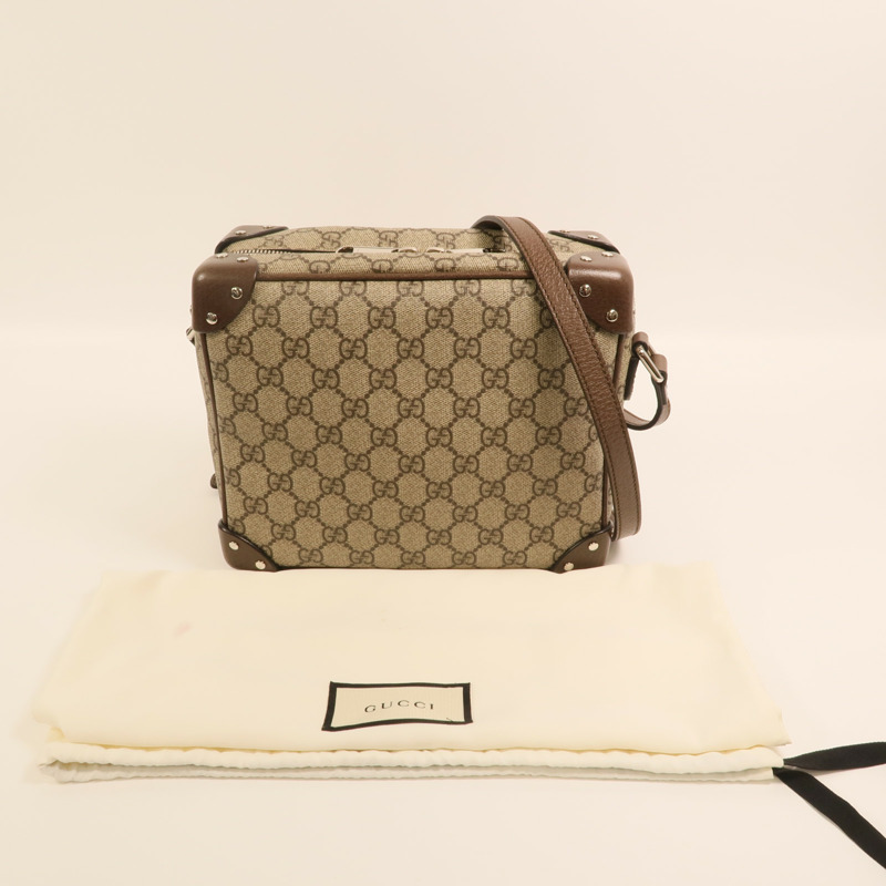 GUCCI 塗層帆布Shoulder Bag銀扣肩背袋-8